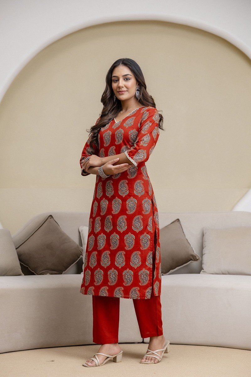 Aarohi Kurta Set — Buta, Maroon Aarohi Kurti — Buta, Maroon